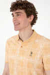 Tricou Polo Barbat Galben cu Print