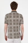 Tricou Polo Barbat Kaki cu Print