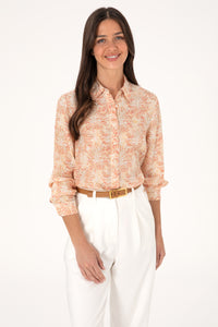 Camasa Dama Bej cu Motive Florale