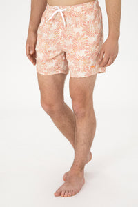 Sort Baie Barbat Bej cu Motive Florale