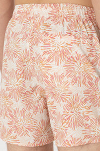 Sort Baie Barbat Bej cu Motive Florale