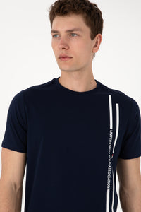 Tricou Barbat Bleumarin cu Guler Rotund