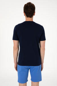 Tricou Barbat Bleumarin cu Guler Rotund