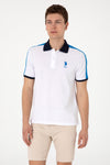 Tricou Polo Barbat Alb Cu Detalii in Contrast