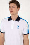 Tricou Polo Barbat Alb Cu Detalii in Contrast