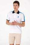 Tricou Polo Barbat Alb Cu Detalii in Contrast