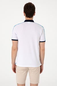 Tricou Polo Barbat Alb Cu Detalii in Contrast