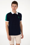 Tricou Polo Barbat Bleumarin Cu Detalii in Contrast