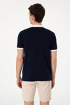 Tricou Polo Barbat Bleumarin Cu Detalii in Contrast
