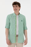 Camasa Barbat Cu Dungi Verticale De Culoare Verde