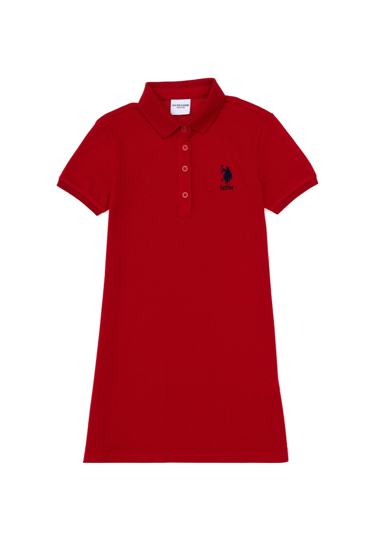 Rochie Polo Fată Pe Roșu Cu Logo Brodat