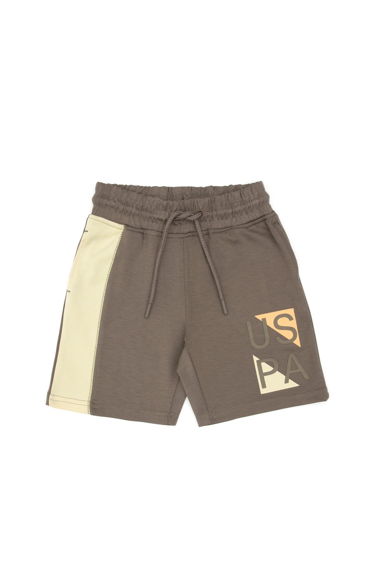 Pantaloni Scurți Băieți Maro Cu Imprimeu Logo