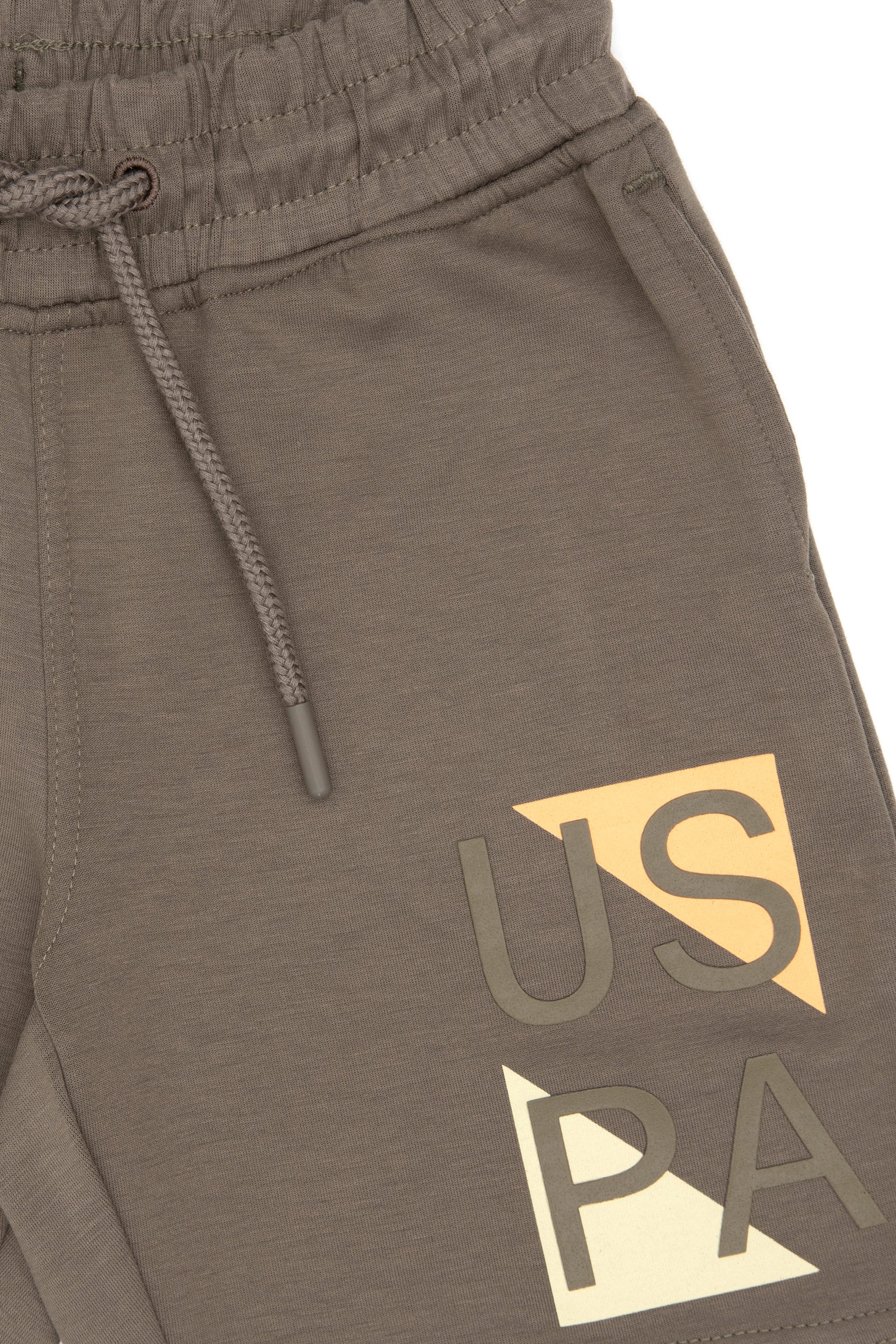 Pantaloni Scurți Băieți Maro Cu Imprimeu Logo