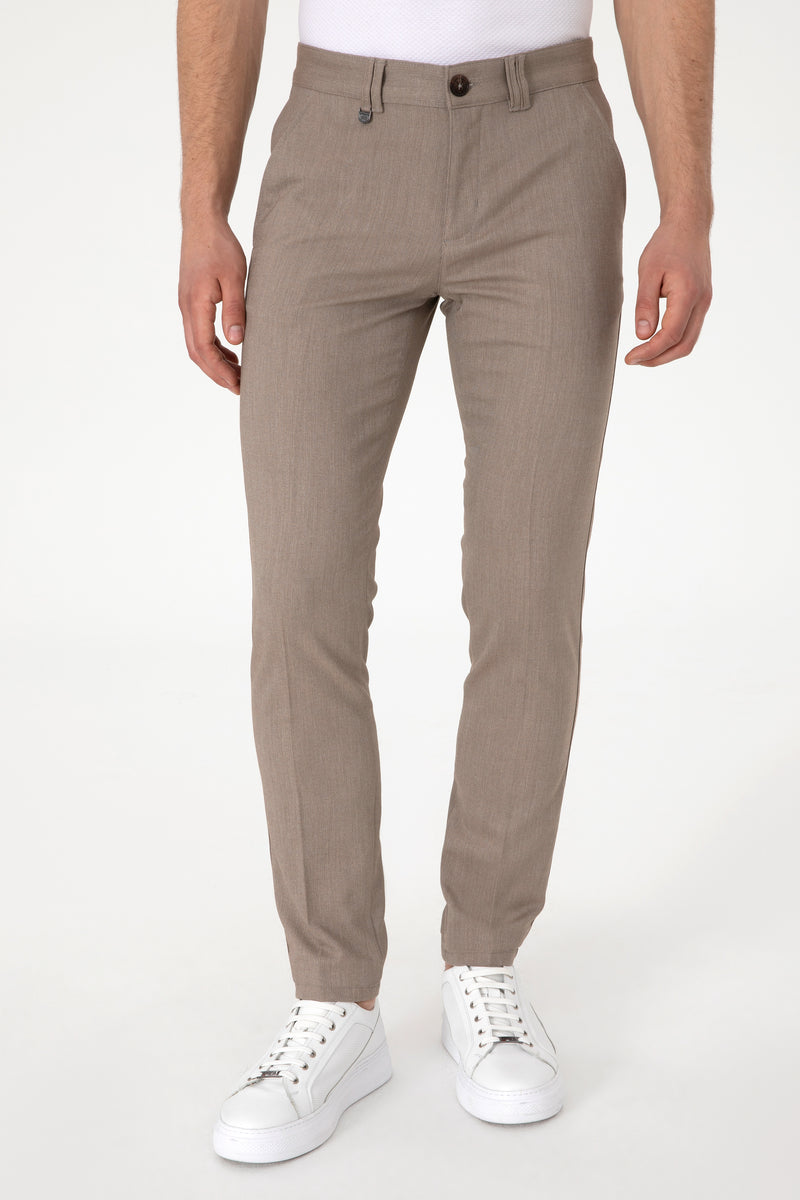 Pantaloni Smart Casual Barbat Kaki Deschis