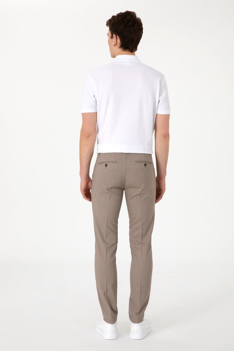 Pantaloni Smart Casual Barbat Kaki Deschis