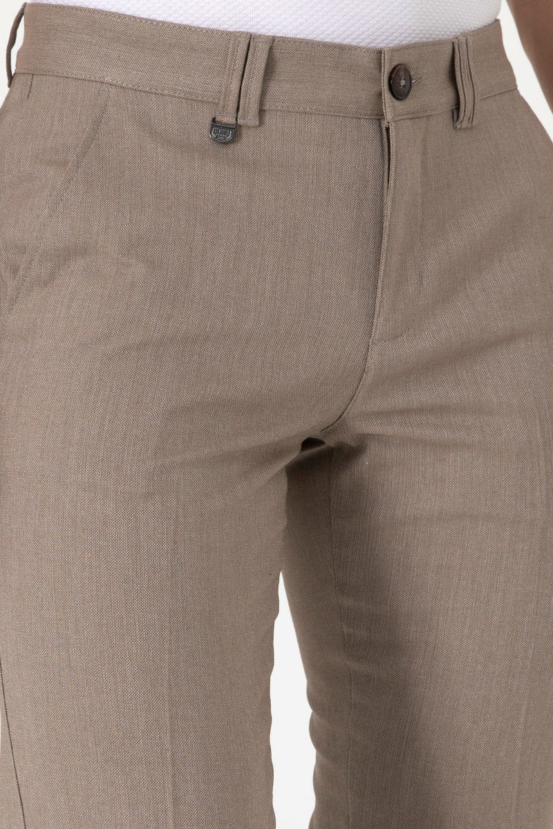 Pantaloni Smart Casual Barbat Kaki Deschis