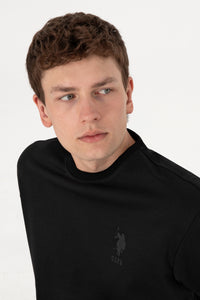 Bluză Bărbați Pe Negru Cu Logo Brodat