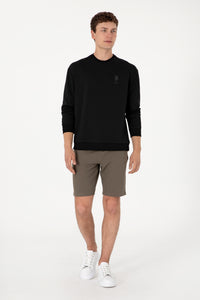 Bluză Bărbați Pe Negru Cu Logo Brodat