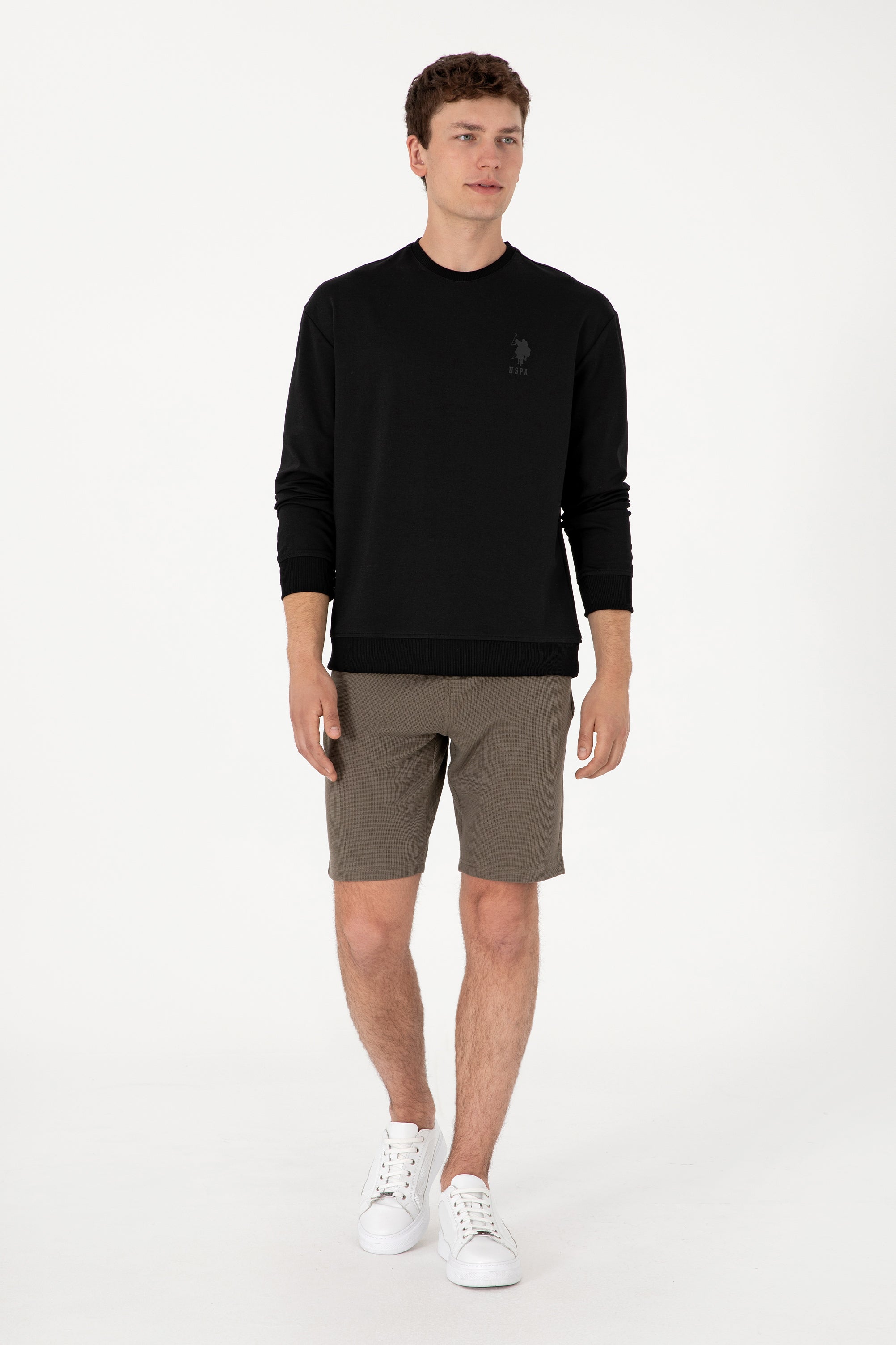 Bluză Bărbați Pe Negru Cu Logo Brodat