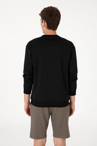 Bluză Bărbați Pe Negru Cu Logo Brodat