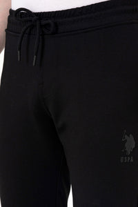 Pantaloni Sport Bărbați Pe Negru Cu Logo Brodat