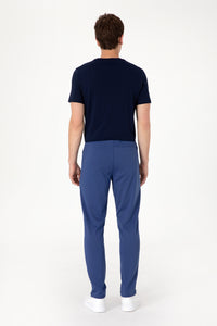 Pantaloni Sport Bărbați Pe Indigo Cu Logo Brodat