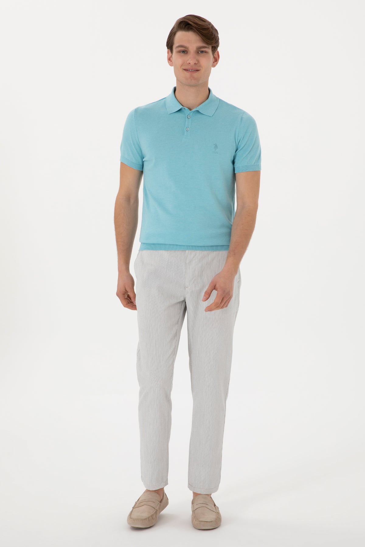 Pantaloni Chino Bărbați Din Material cu model