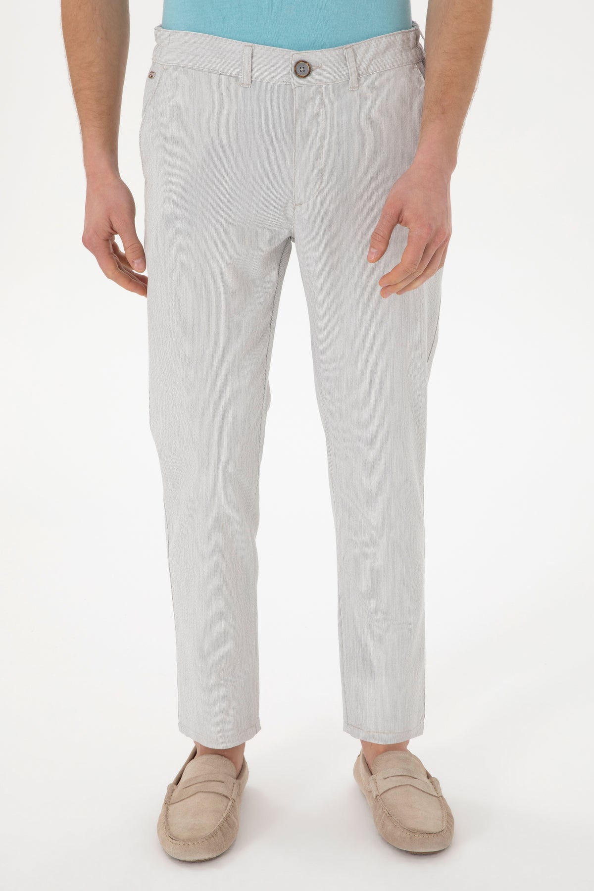 Pantaloni Chino Bărbați Din Material cu model