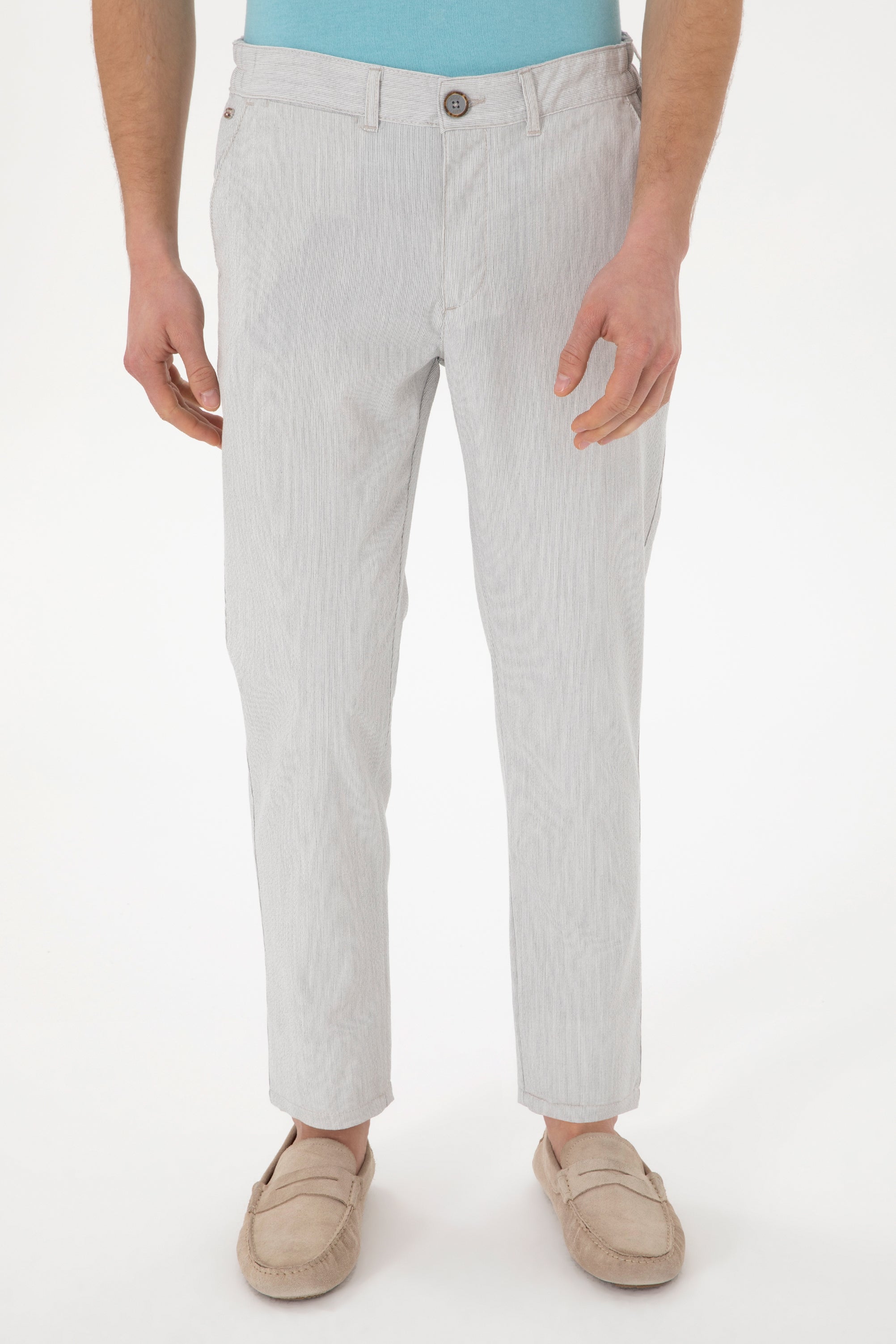 Pantaloni Chino Bărbați Din Material cu model