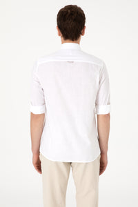 Camasa Barbat Alba Cu Detalii Discrete Gri