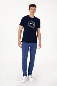 Tricou Bărbați Bleumarin Cu Guler Rotund Și Print USPA