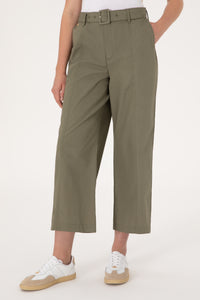 Pantaloni Damă Evazati Pe Kaki 