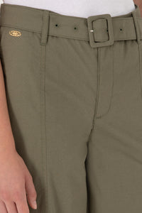 Pantaloni Damă Evazati Pe Kaki 