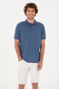 Tricou Polo Bărbați Indigo Cu Model Multicolor