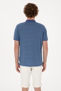 Tricou Polo Bărbați Indigo Cu Model Multicolor