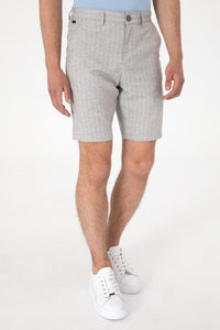 Pantaloni Scurti Capri Barbat Gri Cu Dungi 