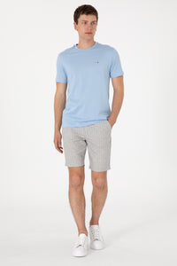 Pantaloni Scurti Capri Barbat Gri Cu Dungi 