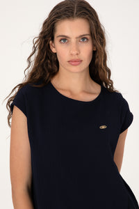 Tricou Damă Bleumarin Material Texturat 