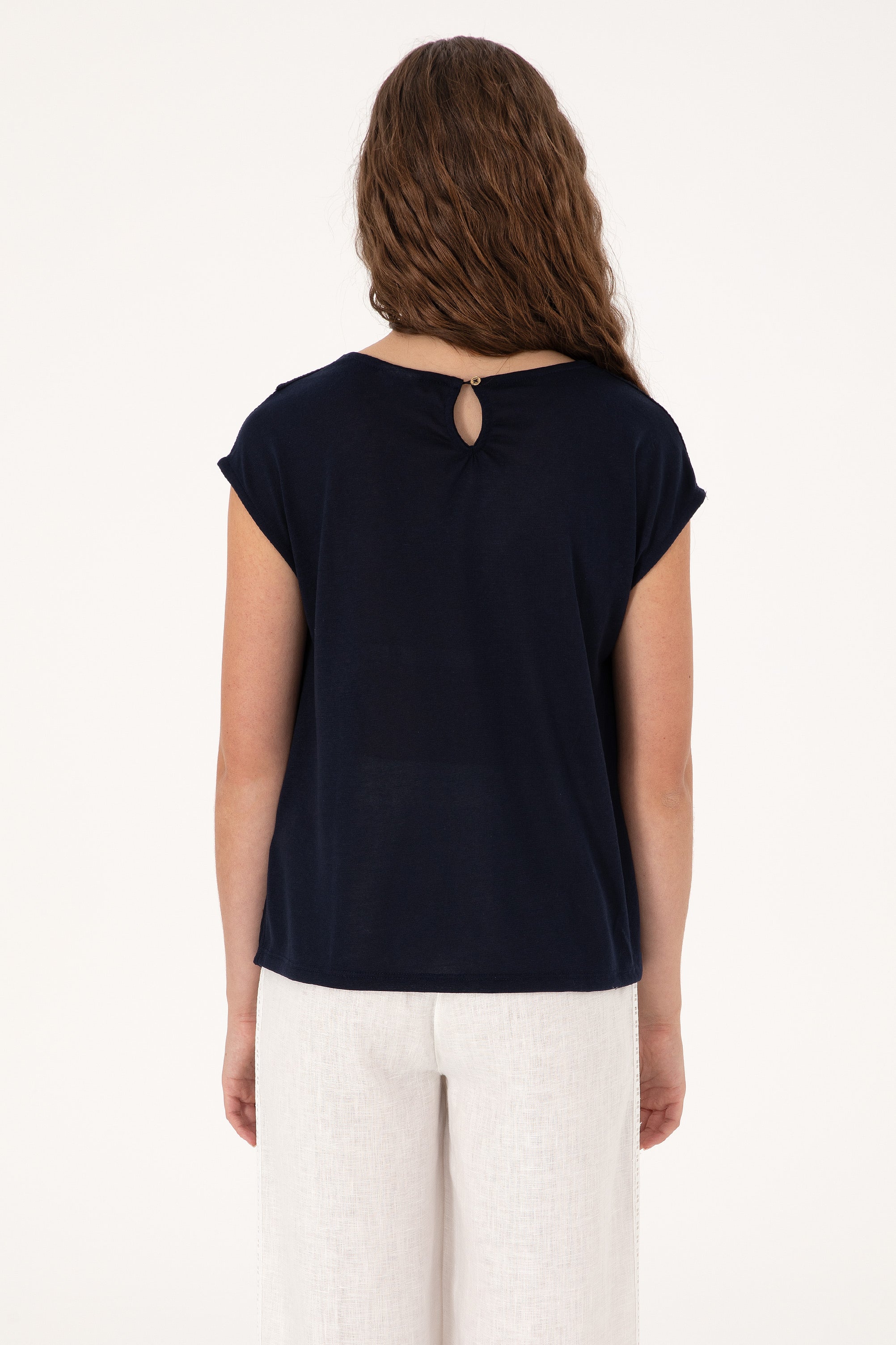 Tricou Damă Bleumarin Material Texturat 