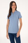 Tricou Polo Dama Albastru Deschis cu Logo