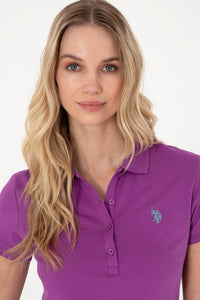 Tricou Polo Dama Mov cu Logo