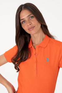 Tricou Polo Dama Portocaliu cu Logo