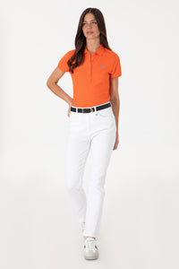 Tricou Polo Dama Portocaliu cu Logo