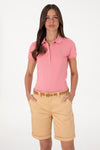 Tricou Polo Dama Roz cu Logo
