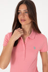 Tricou Polo Dama Roz cu Logo