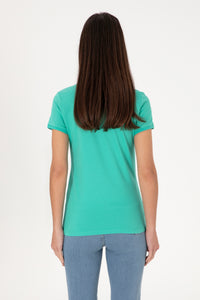 Tricou Polo Damă Verde Mentă Cu Logo 