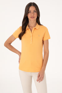 Tricou Polo Dama Galben cu Logo