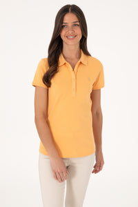 Tricou Polo Dama Galben cu Logo