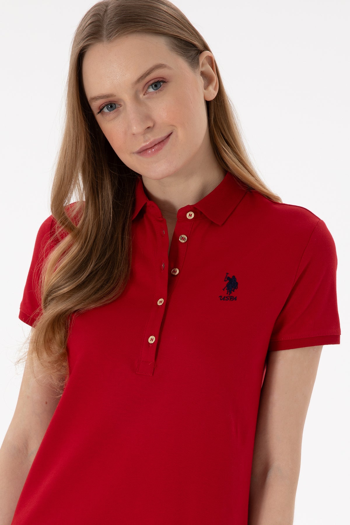 Rochie Polo Roșu Cu Logo Brodat