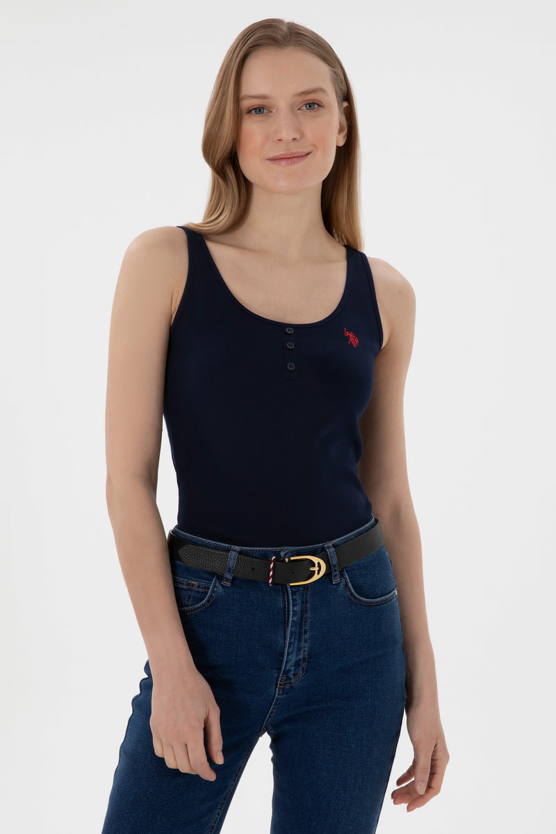 Maiou Dama Bleumarin cu Nasturi si Logo